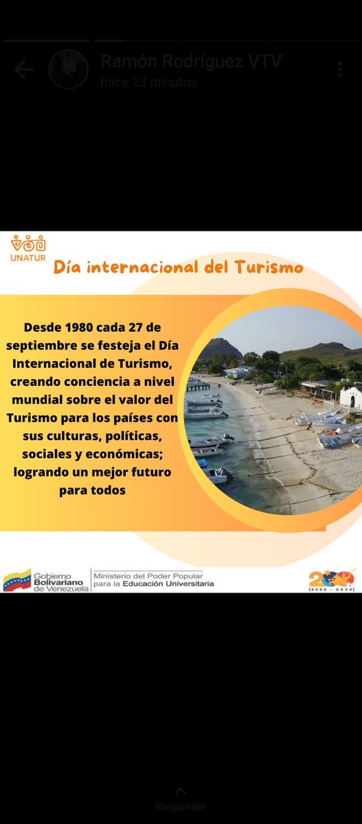 La Universidad nacional del turismo, felicita a los trabajadores de este sector, importante y estrategico para el desarrollo integral de la nación.