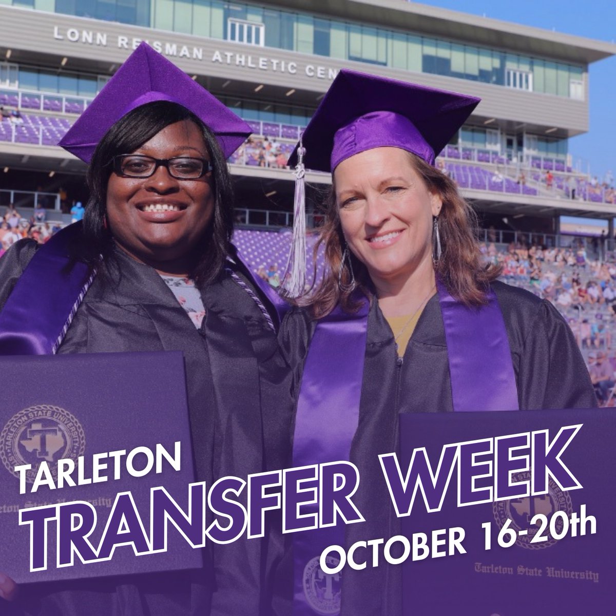 Discover your path to success at Tarleton’s National Transfer Week celebration! 🎇 Sign up to get full access to events as they are happening plus recordings of virtual sessions you can watch later! 📝 Follow the link below to sign up today! 🔗 
bit.ly/3RCM80i