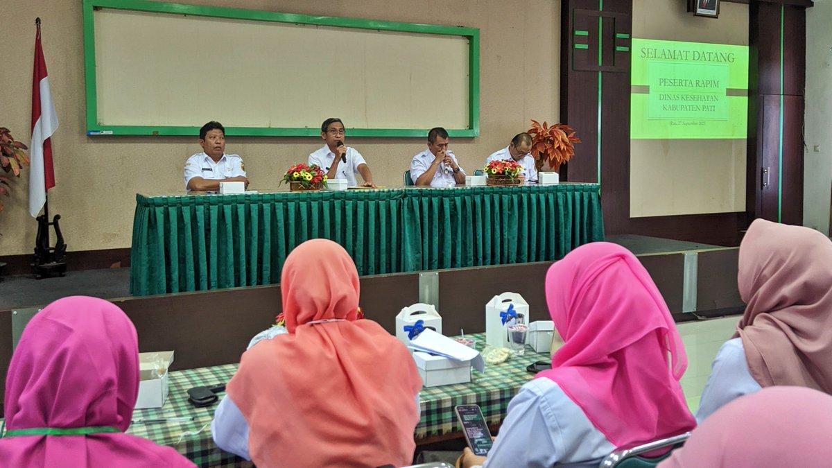 dinkespati's tweet photo. Rabu (27/) Dinkes Pati mengadakan Rapat Pimpinan yang diikuti oleh para pimpinan Dinkes Pati, 29 Kepala Puskesmas, Kepala Labkesda, Direktur RSUD RAA Soewondo dan Direktur RSUD Kayen

#rapim
#dinkespati https://t.co/dyRtUJfXxb