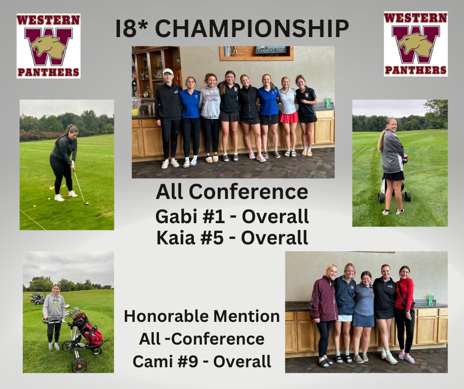 Thank you @harpercreekgolf for hosting the I8 Conference Championship <a href="/CedarCreekGolf/">Cedar Creek Golf</a>!  Congrats, <a href="/GgPanthers/">WHSPanthersGG</a> for raking 2nd overall in the I8 Conference.  Congrats, Gabi for being ranked 1st individually overall, Kaia for ranking 5th overall, and Cami for ranking 9th overall!