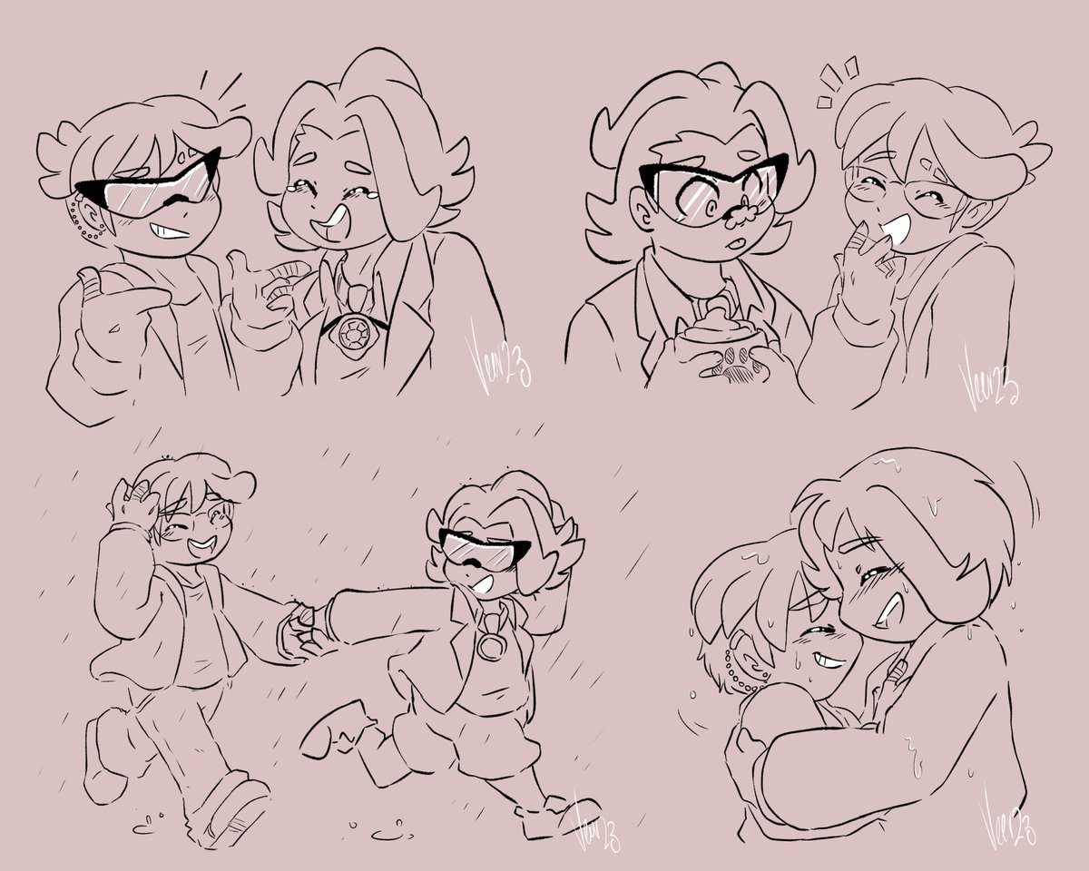 VederlichtArt's tweet photo. I've drawn Gordie and Lori in a lot of emotionally heavy moments, but that's not all there is to them. They of course laugh and fool around as well, so have some of that now 🥰 https://t.co/L9xY1DW1Dp