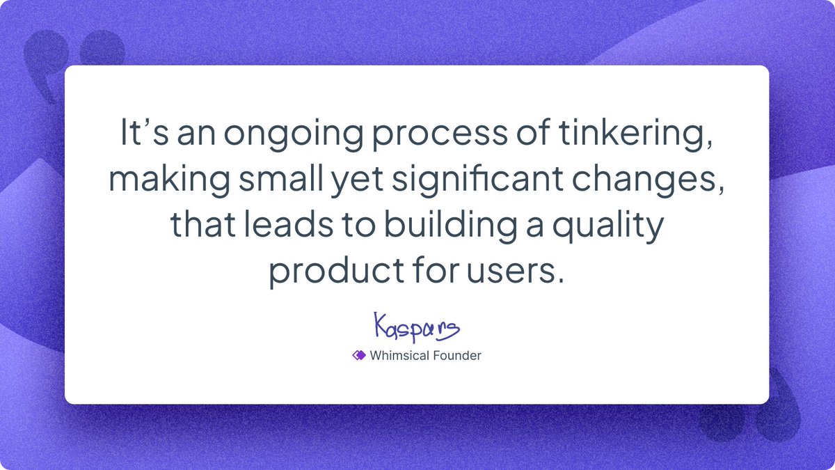 whimsical's tweet photo. Our commitment to #craftsmanship has always been a defining piece of Whimsical. Recently, we’ve been heads down to ensure this sentiment comes through in all areas of our product — from UI updates to hidden Easter eggs to new features.

Over the next little while, we’ll share these updates along with insights from our team who work to make Whimsical more ‘whimsical’ every day.