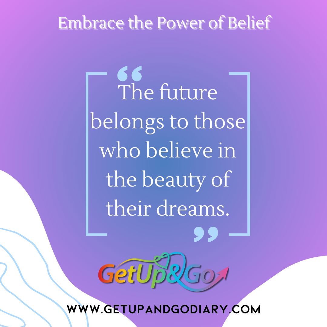 GetUpAndGo1's tweet image. Embrace the Power of Belief 🚀
Make "Get Up and Go Inspirational Diary" a part of your daily routine:
"The future belongs to those who believe in the beauty of their dreams." - E Roosevelt
#BelieveInYourDreams #InspirationDaily #GetUpAndGoDiary 

Visit buff.ly/3FiGnuW