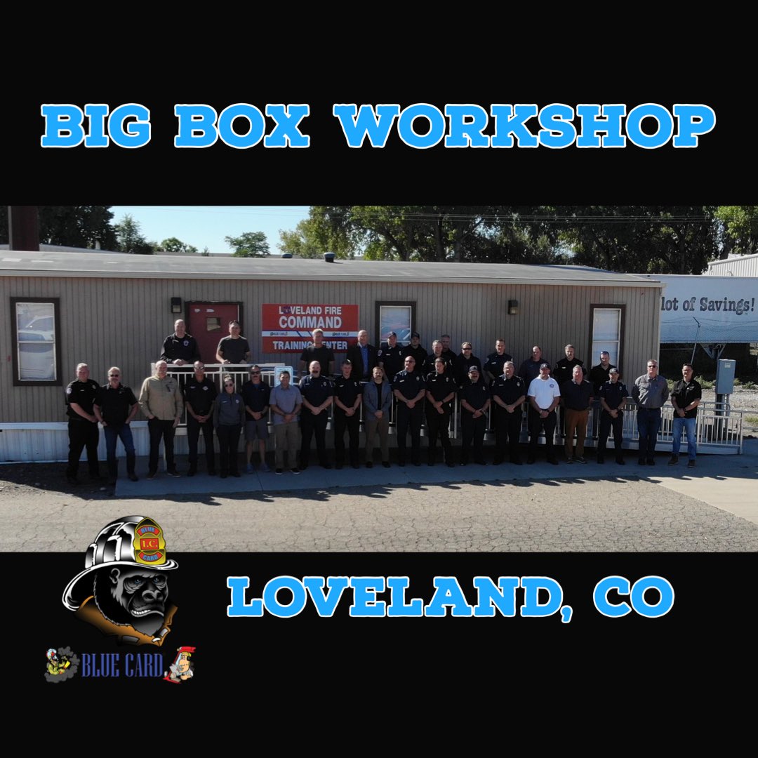 BlueCardHZ's tweet image. Today we wrap up our two-day Big Box Workshop in Loveland (CO) at their CTC. Thank you @LovelandFRA for hosting and to all the departments who participated. Also big thanks to @chiefrays &amp;amp; @NFSAorg for being #PartnersInProgress !