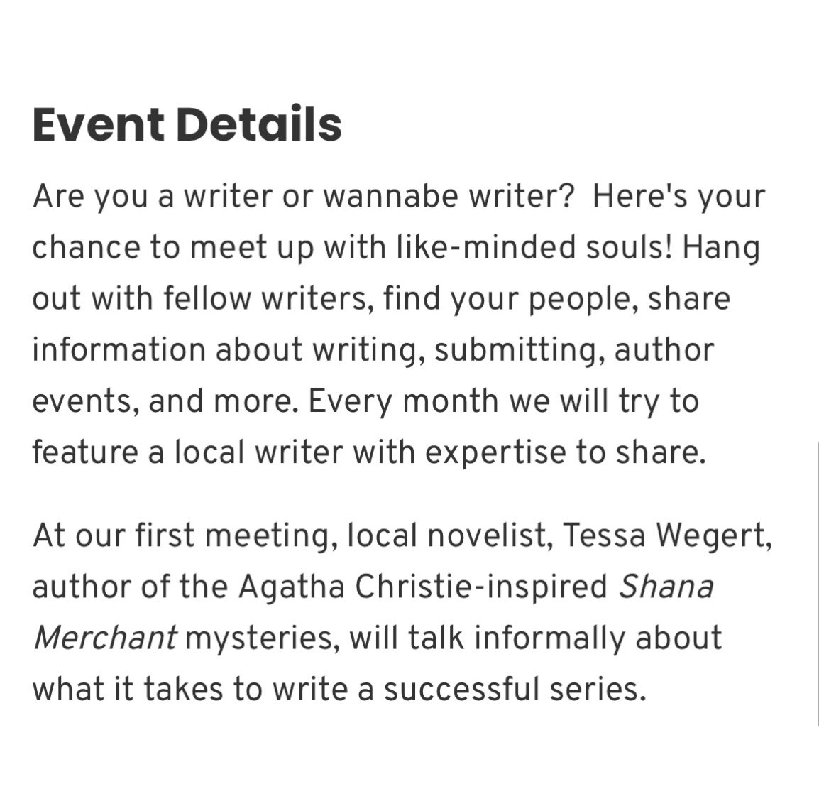 I’m honored and delighted to help kick off this wonderful <a href="/darienlibrary/">Darien Library</a> workshop series! Seating is limited, so sign up soon if you’d like to join me and the brilliant <a href="/EliseChidley/">Elise Chidley</a> as we discuss all things writing and publishing: darienlibrary.org/event/writers-…