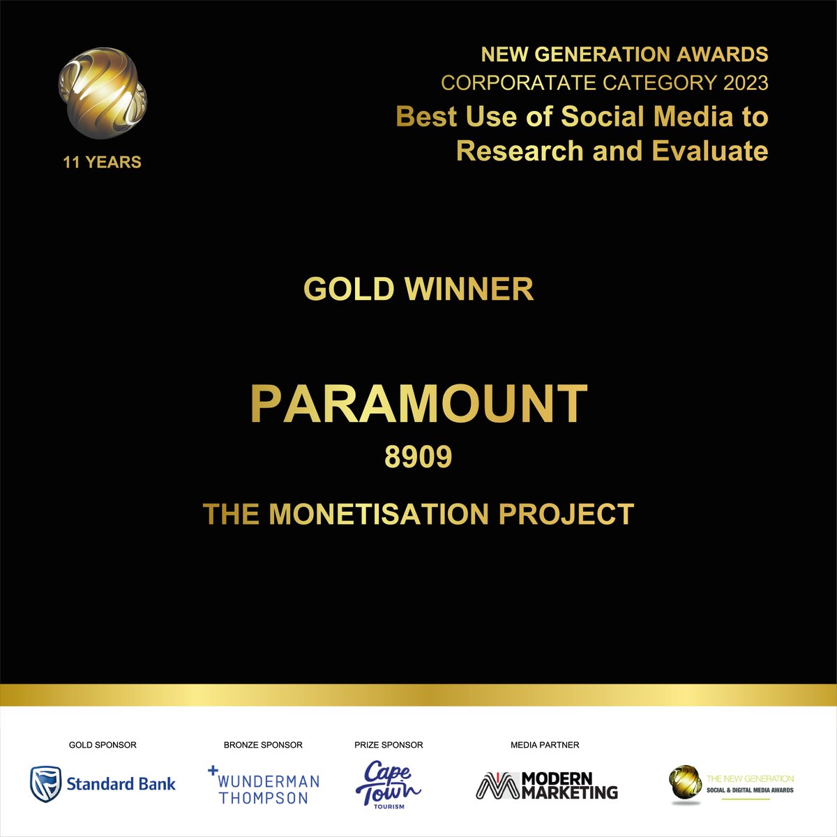 Category: Best Use of Social Media to Research &amp; Evaluate
Winner: <a href="/8909Digital/">8909 Digital</a>
Award: Gold

Great Job Team!
#newgenawards