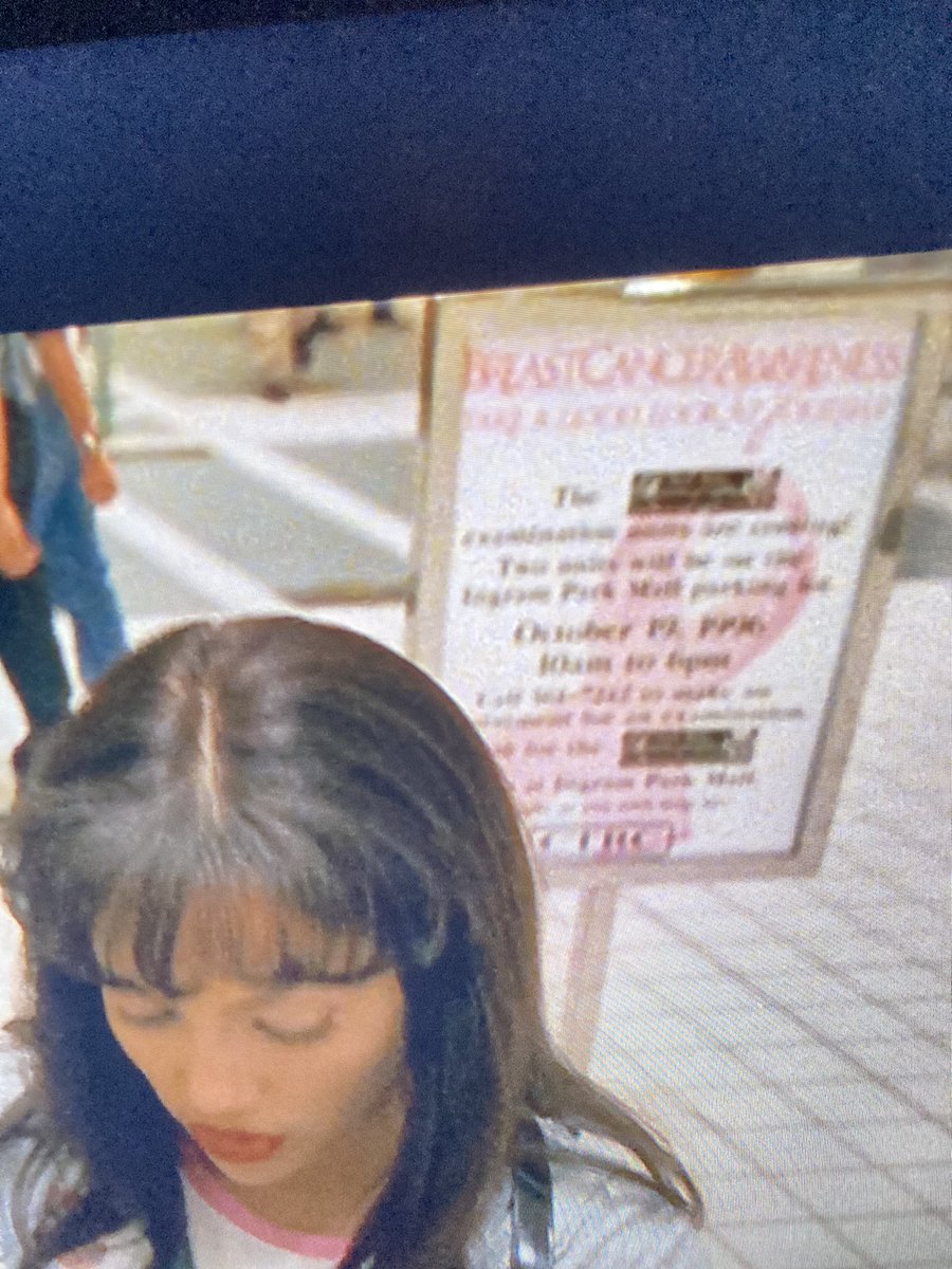 Here is a photo of my tv from the Selena movie when her and her friend are on the escalator at what is supposed to be a mall in LA. But it is really Ingram park mall in San Antonio as you can see on the sign have a good day