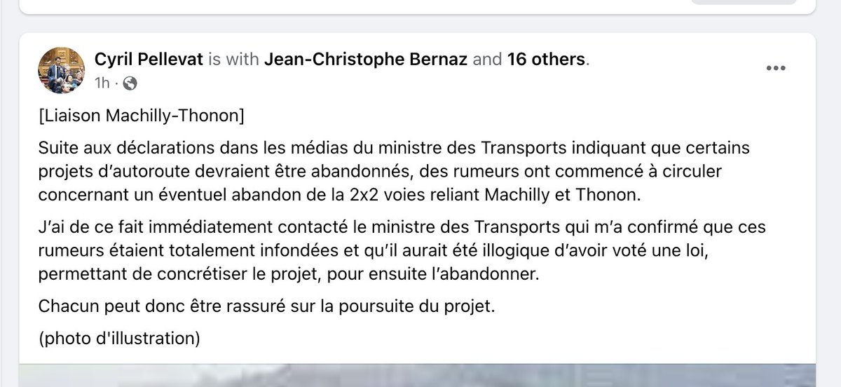 Association3AC's tweet photo. En barbe à l’Autorité Environnementale on goudronne 150H de  forêts. Si  @cyrilpellevat dit vrai bravo à vous @cbeaune pour votre “courage” contre le plus grand RER transfontalier;  Les paysans, chasseurs, beaucoup d’associations et même des élus sont contre ce projet. https://t.co/KpnCNZr9DV