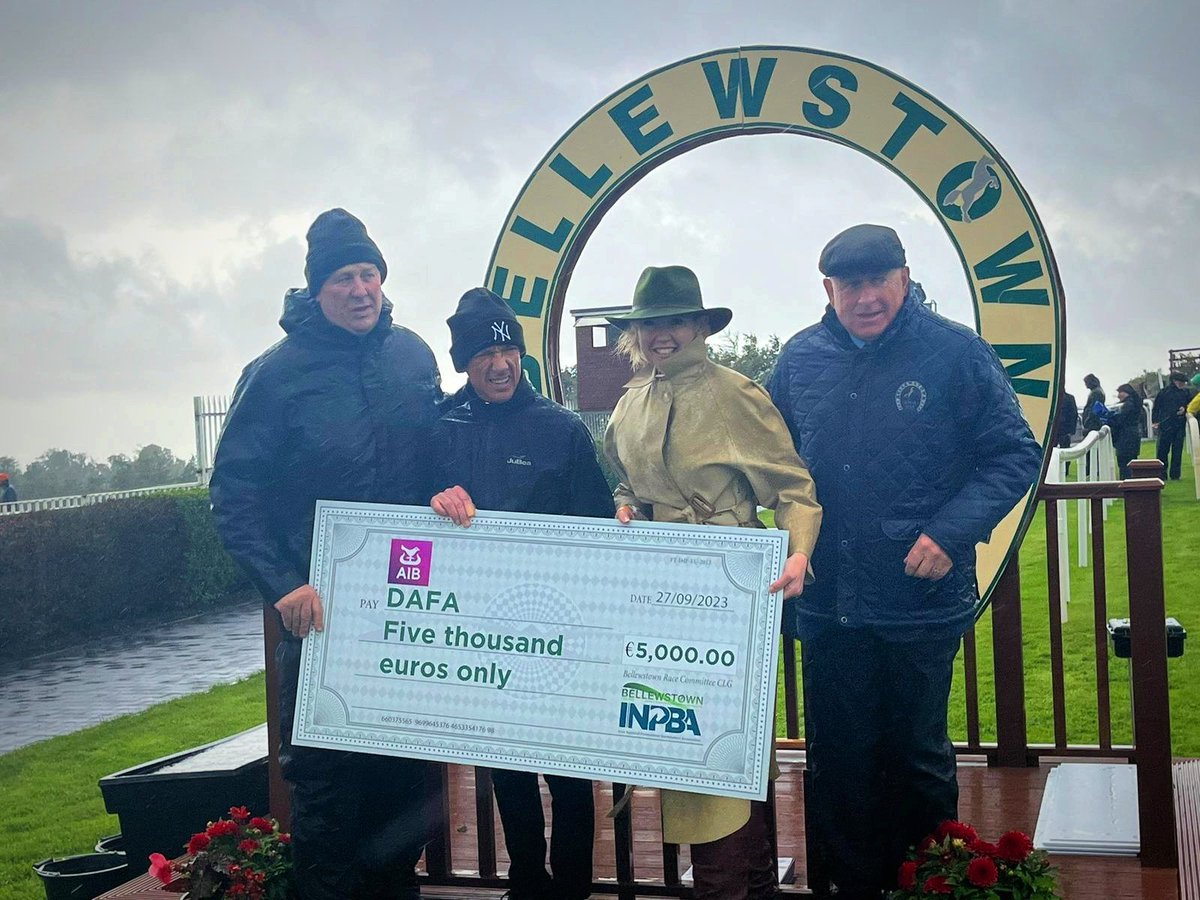 It was a great day at <a href="/BellewstownRace/">Bellewstown Races</a> today  - despite the weather! Huge thanks to the INPBA bookmakers at Bellewstown for their incredibly generous donation to DAFA.