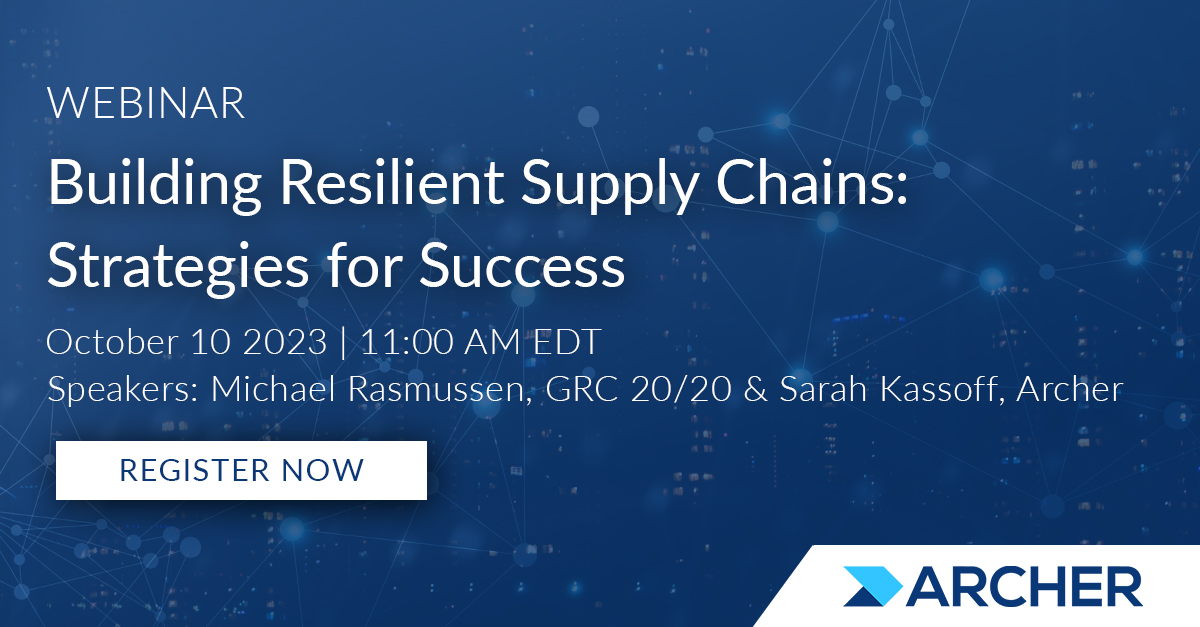 Gaining visibility into your supply chain is not only advantageous but imperative. Join us for a webinar featuring @GRCPundit to learn how to enhance your supply chain resilience amid increasing uncertainties. ow.ly/ACEk50PQl8p