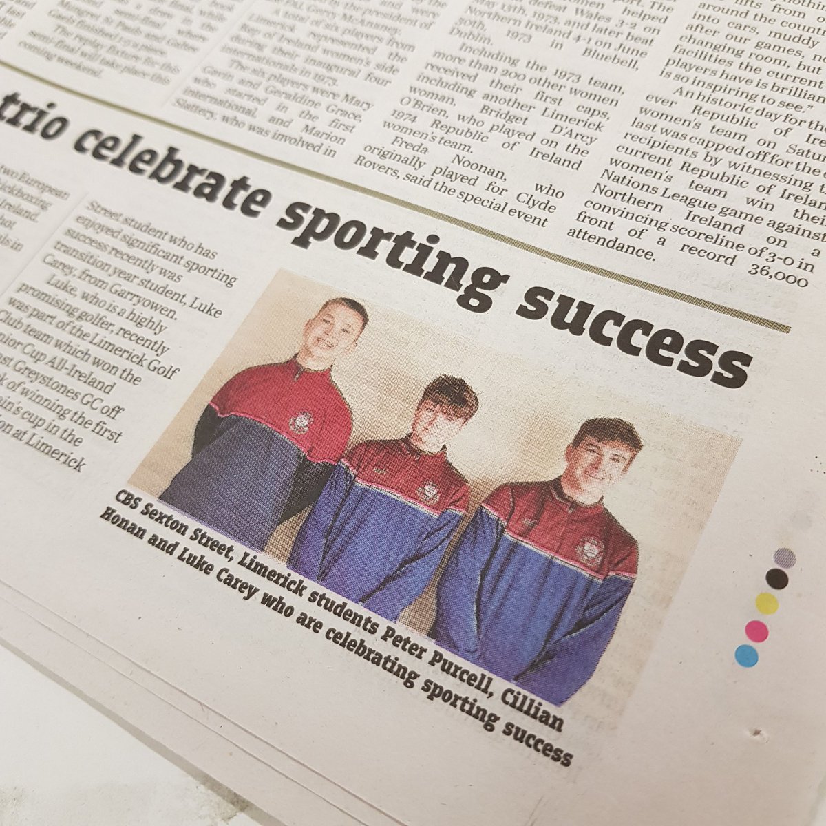 💫 Thank you to Siadbh Redmond from the @Limerick_Leader for interviewing our award winning students. Luke Carey is a Junior All-Ireland Golf Champion, Cillian Honan is a 2 European Silver Medal in Kickboxing and Peter Purcell is a European Gold Medal winner in Tang Soo Do. 🏆💫