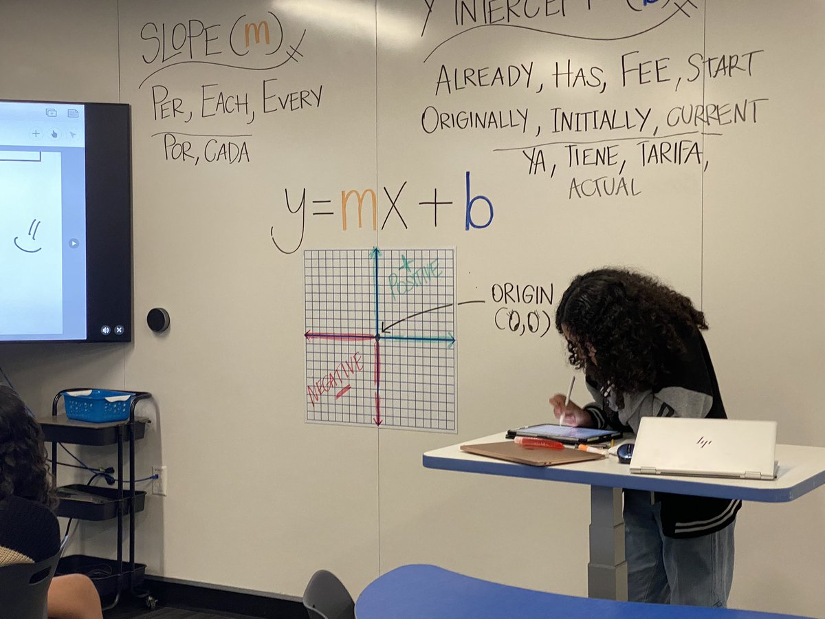 MrsAtchisonMATH's tweet image. Ms. Rumbo’s 8th grade Dual Math class is #languagefocused! Students are leading the learning using #swrl! @vivianfieldms @CFB_MLP