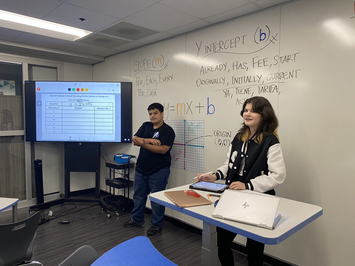 MrsAtchisonMATH's tweet image. Ms. Rumbo’s 8th grade Dual Math class is #languagefocused! Students are leading the learning using #swrl! @vivianfieldms @CFB_MLP