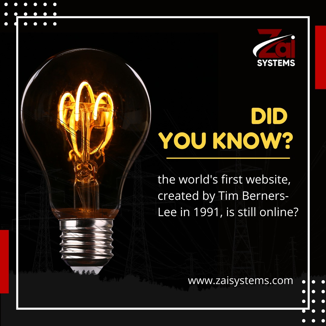 Did You Know?

The world's first website, created by Tim Berners-Lee in 1991, is still online
#Website #firstwebsite #zaisystems