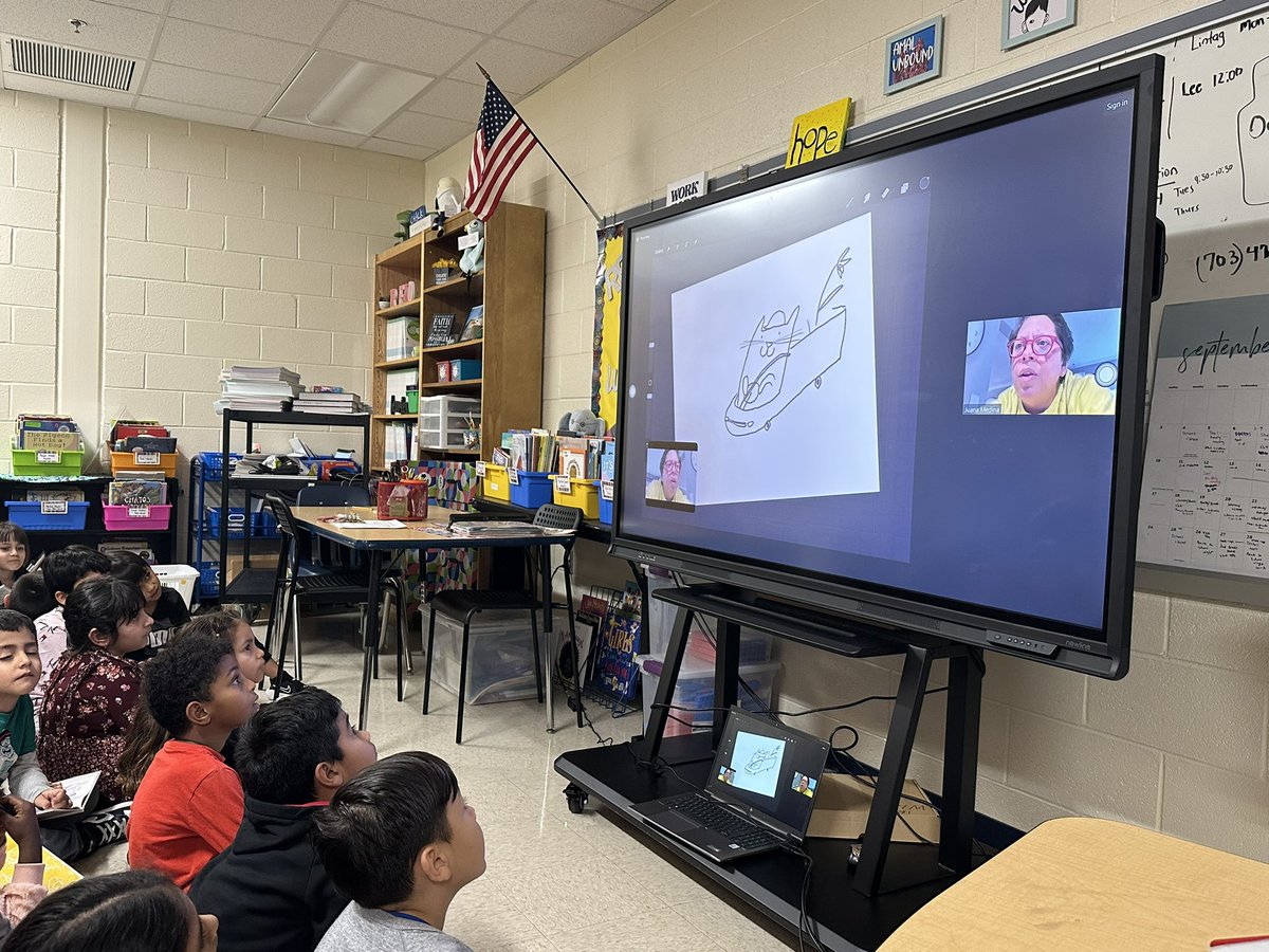 AlexiaCoutain's tweet photo. We enjoyed our first  Bookelicious author event! We learned about what it takes to be an author and illustrator. The students loved the book Elena Rides @FFES_PWCS @PWCSNews https://t.co/d882LUHLBY