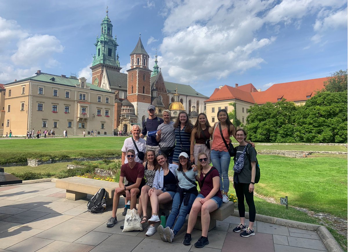 LVC's tweet photo. Hear from our physical therapy students and Dr. Milosz about their study abroad experience in Poland this summer. They'll talk during Global Conversation Hour on Friday at 3pm in the library #GoLVC #lvcabroad https://t.co/NjbMcIjaZR