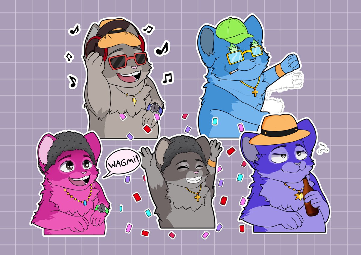 SolPartyAnimals's tweet photo. Just received some awesome stickers for our #Discord from the talented #Freelancer @furlipeartt, specially designed for our #Solana #NFT project. Be sure to check out his work – it's fantastic! Many thanks for these incredible designs! 🚀🎨 #Art https://t.co/b5BQ0xqtbc