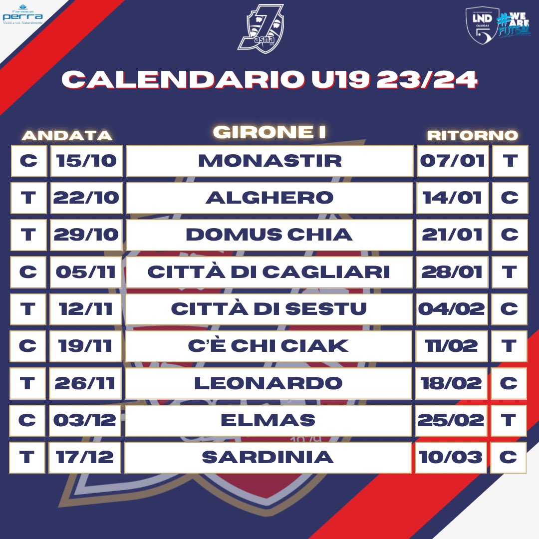 JasnaC5's tweet photo. 📆 Il calendario dell’Under 19

🔜 Si parte il 15 ottobre contro il Monastir in casa

#AvantiJasna https://t.co/MwAOjl7obt