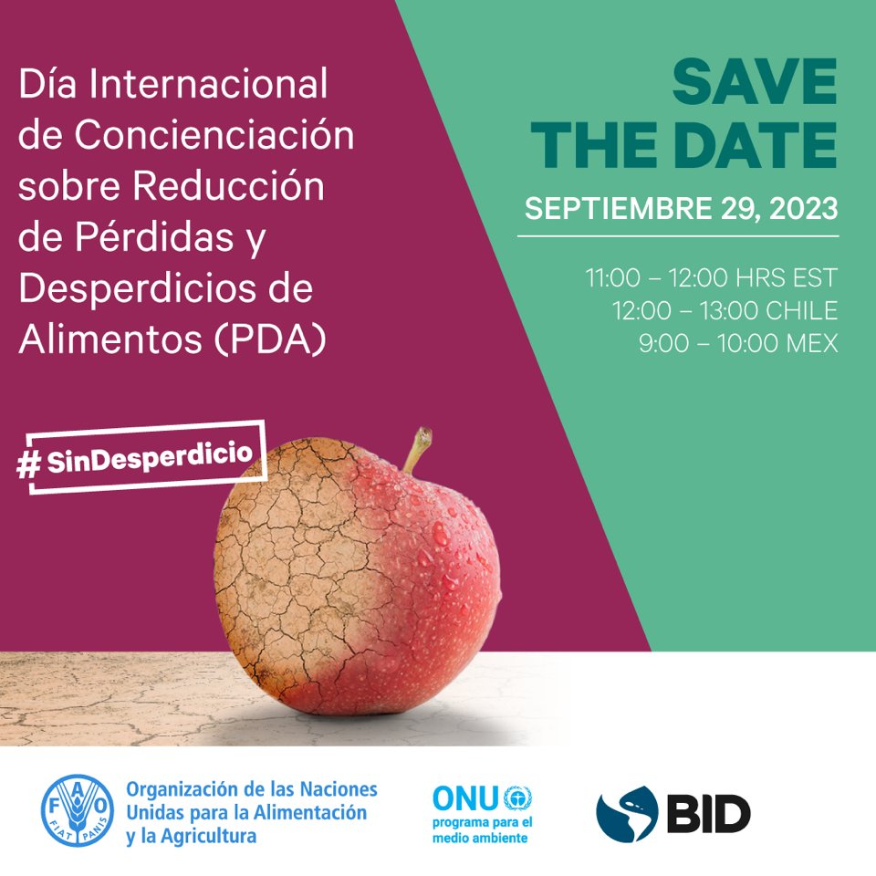 En promedio, cada persona produce 74 kg de desperdicios de alimentos cada año. 

Conoce cómo reducir la #PérdidayDesperdicio de alimentos participando del #DíaPDA 🗑️🍉❌ 

📅 29 de septiembre 
 
📲fao.org/americas/event…