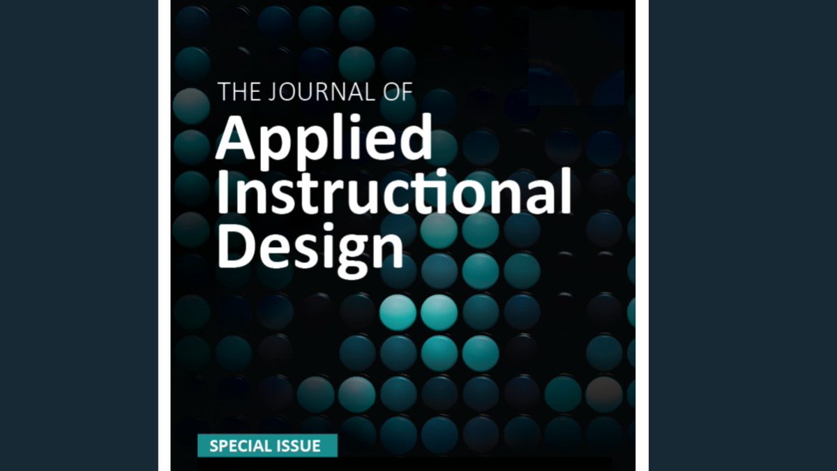 Special Issue: 'Designing Extended Reality (XR) Environments and Experiences for Authentic Learning' in the Journal of Applied Instructional Design (JAID). Article proposals are due 15 Oct 2023. More info: drive.google.com/file/d/1zpNhpn…