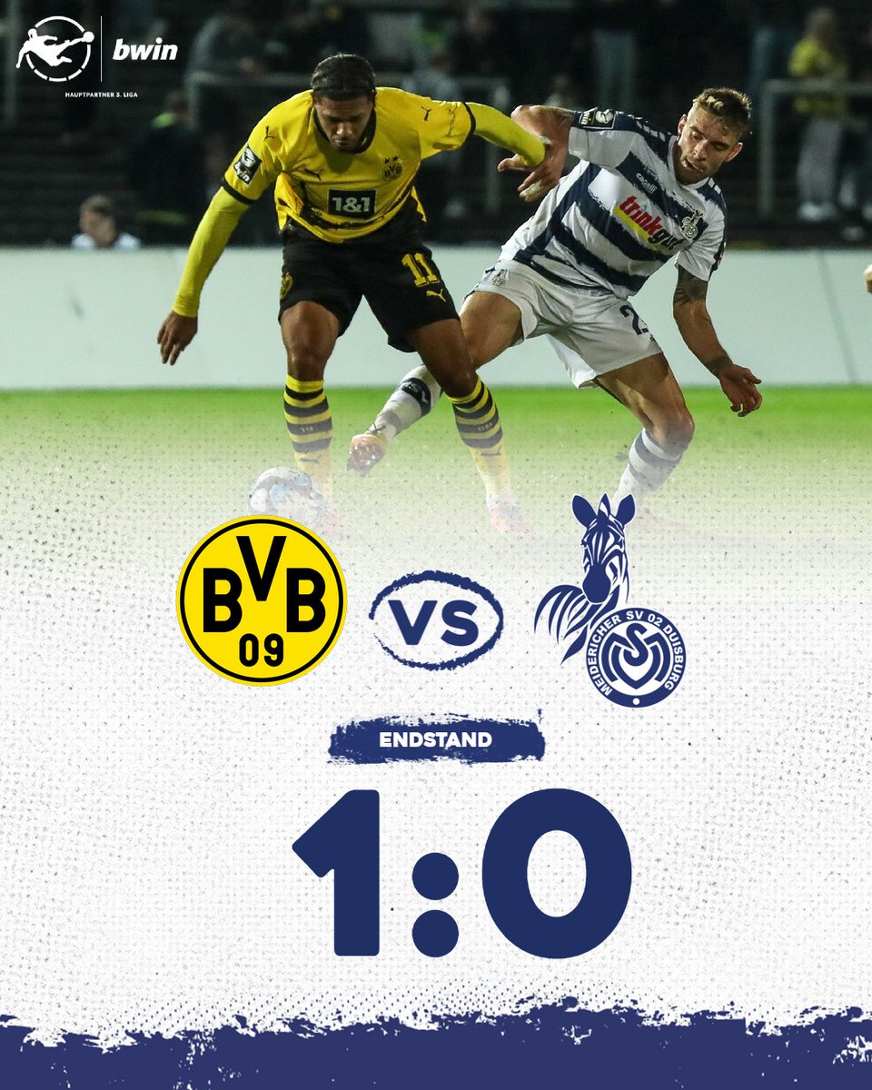 MSVDuisburg's tweet photo. 90' +7 Schluss in Dortmund.
Unsere #Zebras verlieren beim BVB II mit 0:1.
#WeilDUesBist #Duisburg #BVBMSV https://t.co/gQwR5BrvoW