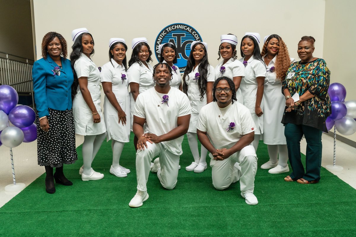 ATCTechCollege's tweet image. CONGRATULATIONS  to our most recent Practical Nursing graduates.  We celebrate you!

#atcchanginglives #AtlanticTech #proud #nurse #pinning #GetThereFL