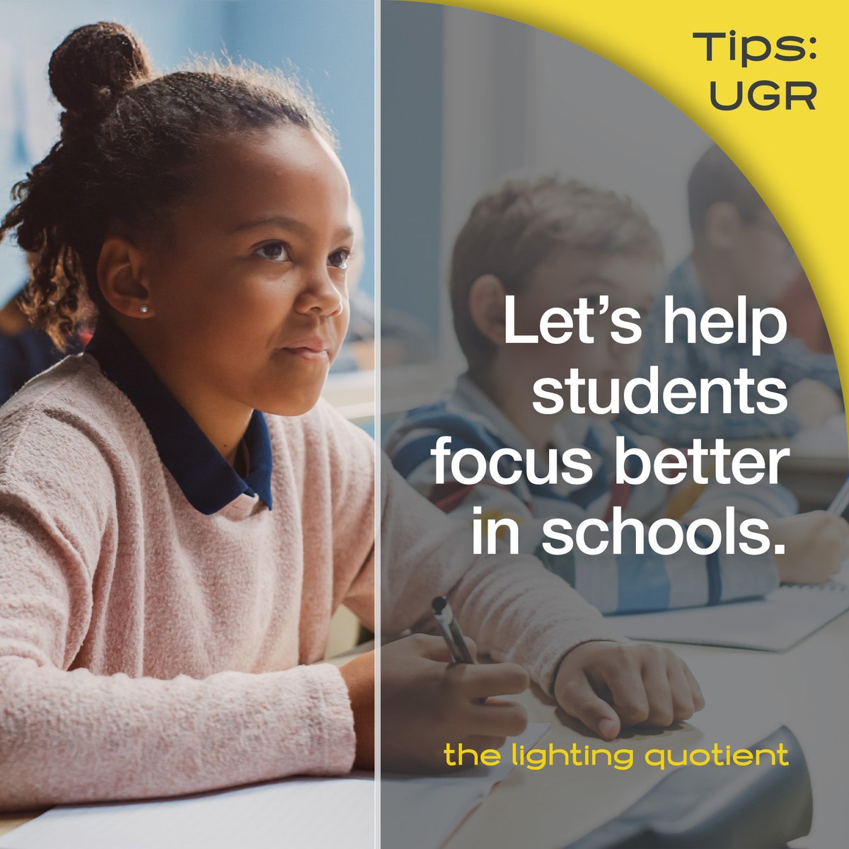 Reduced glare is a priority in learning environments.

Connect with us to learn more about our low UGR solutions: ow.ly/zmX650PJtcj

#lighting #lightingdesign #glare #UGR #learningenvironments #schools #students
