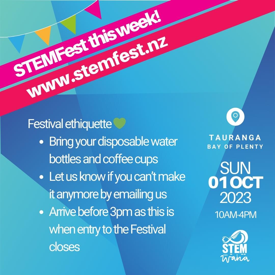 STEMFest is on THIS SUNDAY! 🌟 Reminder: this is a ticketed event, so please email us to go onto the waitlist if you don't have a ticket. The immersive event of STEMFest is just around the corner and we cannot wait to see you! 🙌 #stemfest #taurangastemfestival