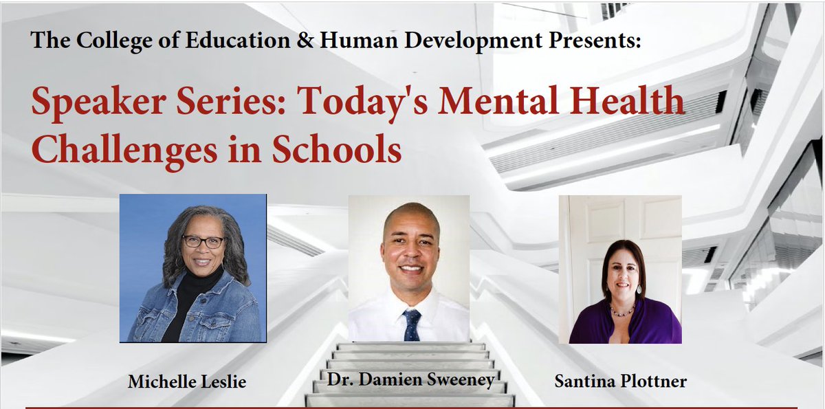 UofLCEHD's tweet photo. Community Engagement Speaker Series: Today's Mental Health Challenges in Schools is tomorrow from 4:00 - 5:30 pm

The event will be held on Zoom: https://t.co/uX68G9LlXQ

#TeamCEHD #WeAreUofL #UofL #GoCards https://t.co/Lzq55uezCs