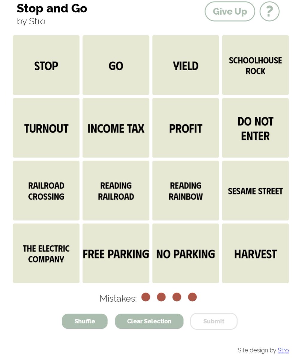 Stro_Solves's tweet image. I've been having a lot of fun making custom Connections puzzles for my members/patrons, but here's one for everyone!
stro.link/traffic