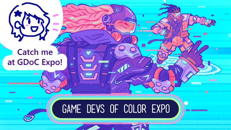 Catch me at <a href="/GDoCExpo/">Game Devs of Color Expo</a> this week! 💖

I'll be speaking with <a href="/samloveskirby/">🇲🇽sam🇵🇷</a> about shipping <a href="/CartomancyGame/">Cartomancy Anthology</a>! We'll be in chat to answer Qs!

How Did You Ship That??? A Postmortem: The Cartomancy Anthology
Thurs, Sept 28 @ 4:15 Eastern