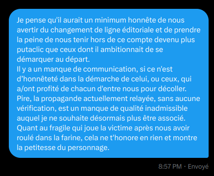RebeccaRambar's tweet photo. Je me désolidarise totalement du compte @L_ThinkTank  car :
1- La qualité s’est énormément dégradée depuis qu'il relaie des informations issues de sources notoirement non-fiables sans aucune vérification.
2- L’idéologie véhiculée par l'admin nuit aux membres fondateurs, dont moi. https://t.co/VcRZPVkMyM