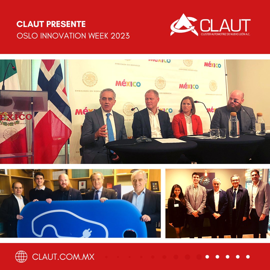 claut_nl's tweet image. 🇲🇽 🇳🇴 El CLAUT presente en Oslo Innovation Week, cuya edición 2023 está destinada fomentar y facilitar la cooperación bilateral dentro del ecosistema de electromovilidad entre México y Noruega.
#CLAUTContigo #OIW2023 #Electromobility #Binational #InnovationEcosystem #AMEXCID