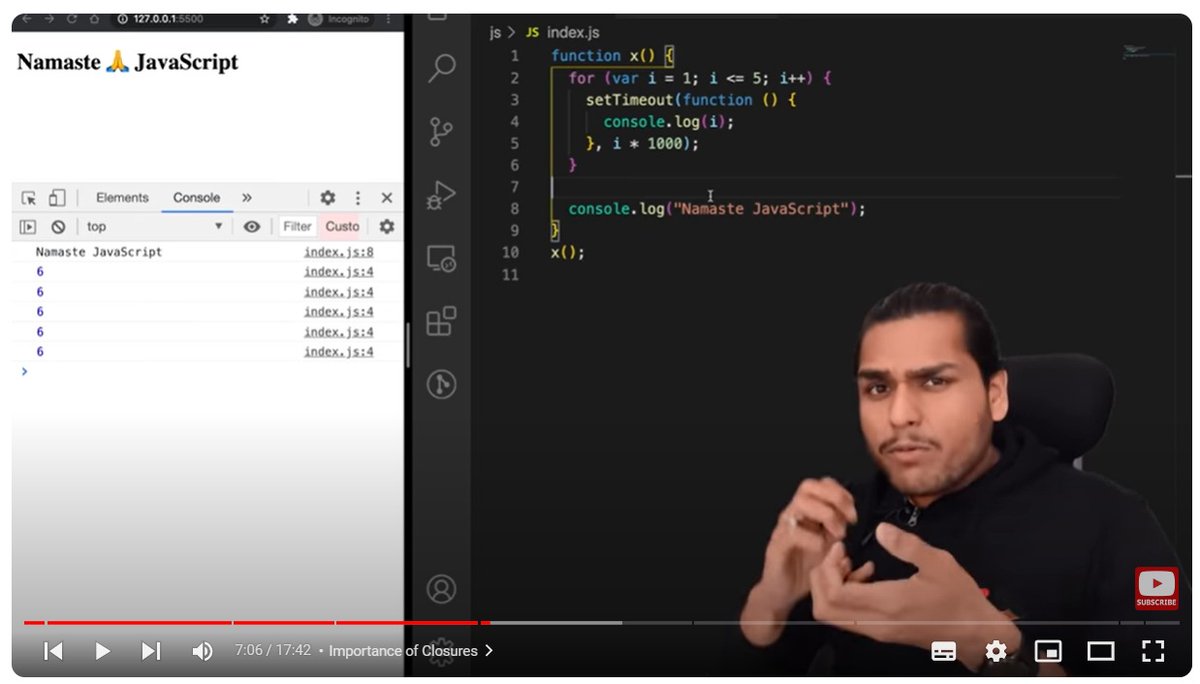 abhijeetgauravm's tweet image. Got to know about how setTimeout, callback function works. Such an insightful one @akshaymarch7 🚀. I must say Namaste Javascript is ❤ indeed. 
#NamasteJavascript #javascript