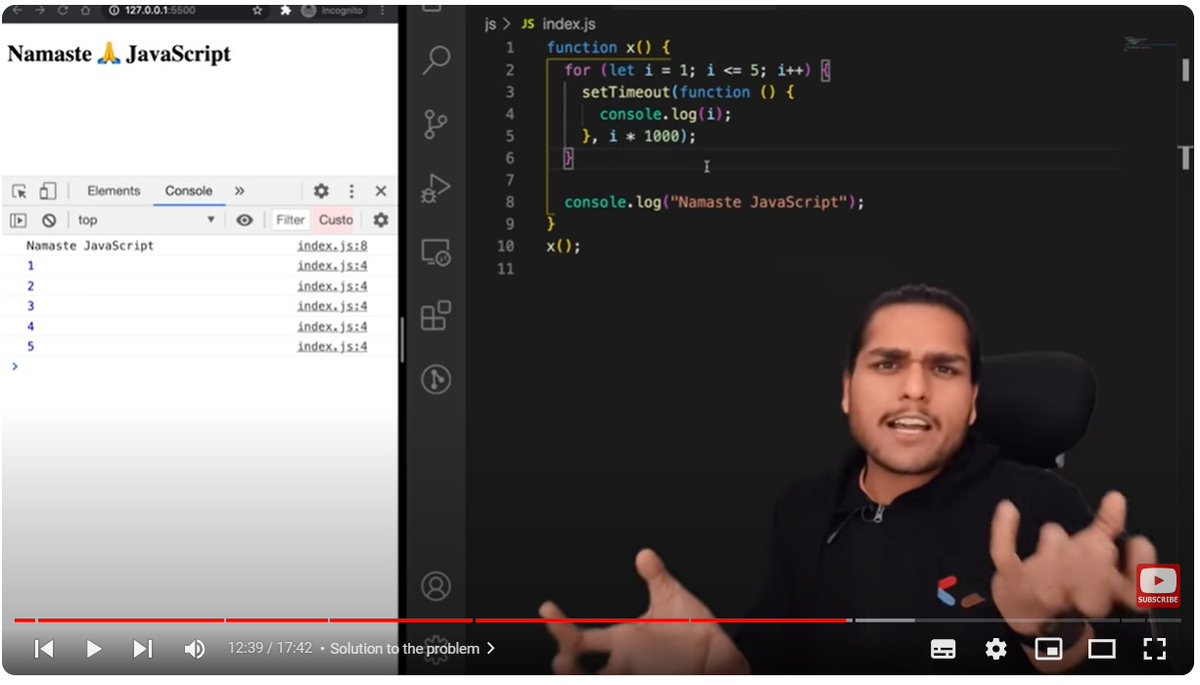 abhijeetgauravm's tweet image. Got to know about how setTimeout, callback function works. Such an insightful one @akshaymarch7 🚀. I must say Namaste Javascript is ❤ indeed. 
#NamasteJavascript #javascript