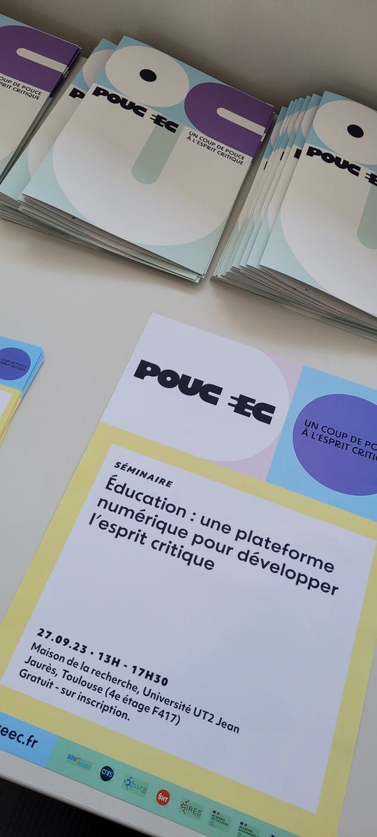 eddtoulouse's tweet image. Séminaire des professeurs et chercheurs du projet partenarial numérique #eFran3 #POUCEEC pour développer l&apos;#EspritCritique des élèves des 17 établissements @actoulouse engagés. #EDD #EMI

@Univ_Toulouse @IRIToulouse @IRESZetetique31 @FestivalFredd
@eddtoulouse @Clemi_Toulouse