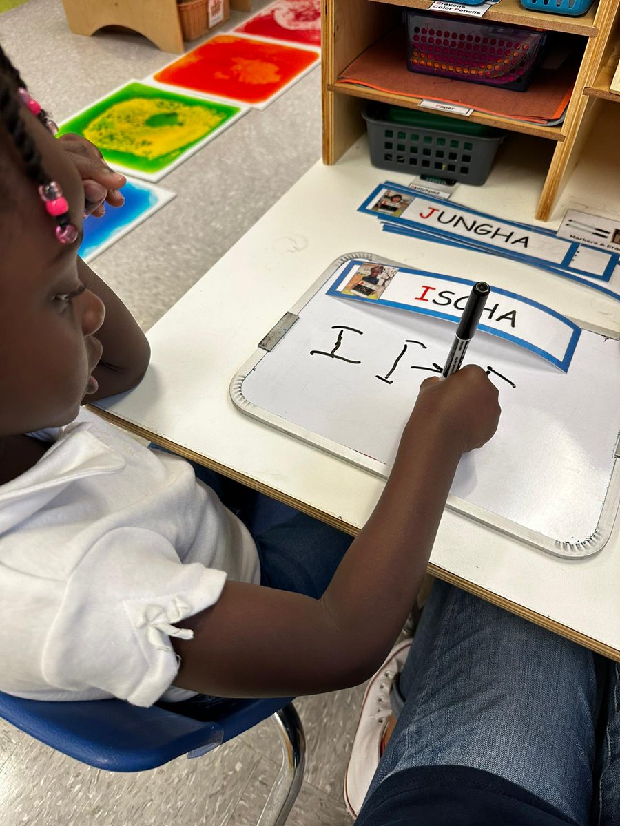 D30PreK's tweet photo. Our friends having been practicing how to write their names and label their work! They did a great job!  #3kforall #goodforALLchildren #district30 https://t.co/Xd6CBKJLUX