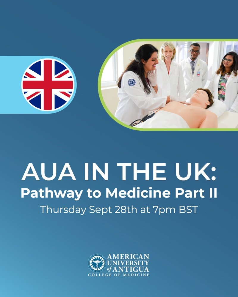 Join us tomorrow, September 28th at 7pm BST for AUA in the UK: Pathway to Medicine Part II Webinar. Register using this link: bit.ly/UKWebinarpart2