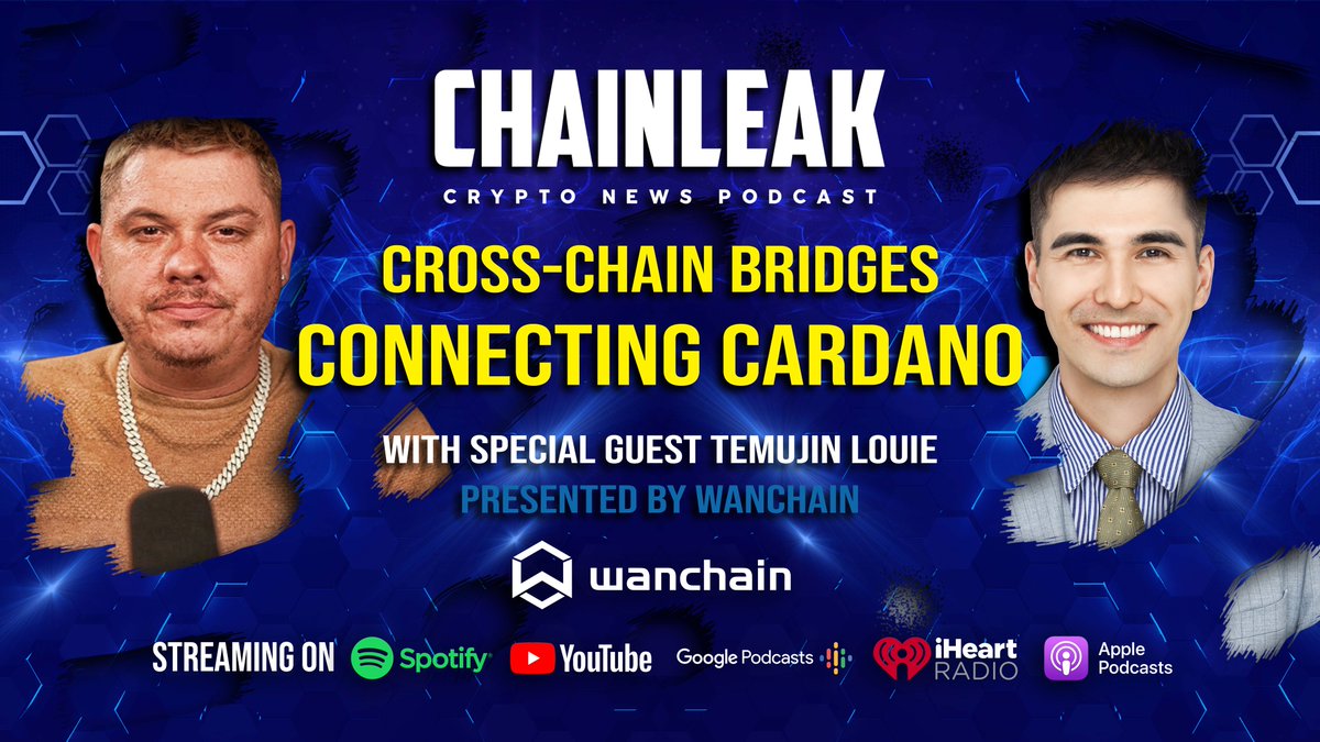 Joshuwa's tweet photo. Tune in Monday: 10/2/23 ⏳️

For a new #ChainLeakPodcast🎙

Cross-Chain Bridges
Connecting Cardano

With special guest Temujin Louie
Presented by @Wanchain_org

#Cardano #ADA $ADA
#Wanchain #CrossChain
$WAN #WanchainPartner
https://t.co/OVigZFU4SB https://t.co/UyrZ6WaOdE