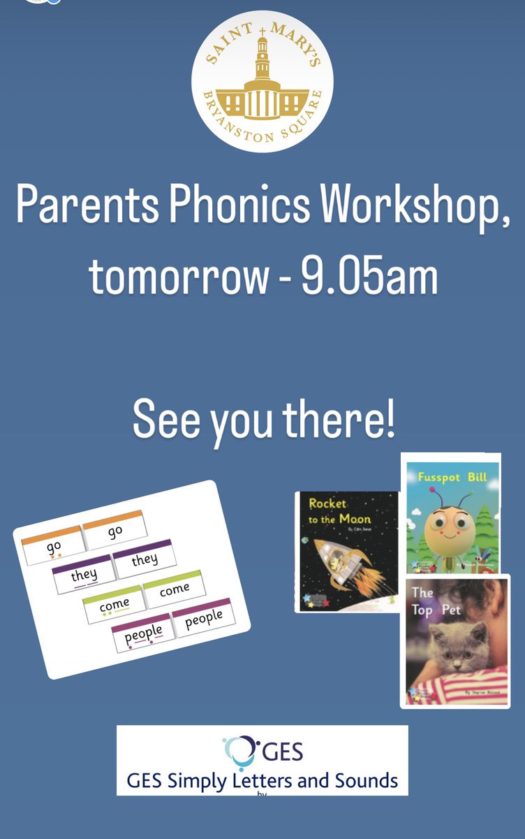 Parent Phonic Workshop - Thursday 28th September- 9.05am 

#GESSimplyLettersandSounds