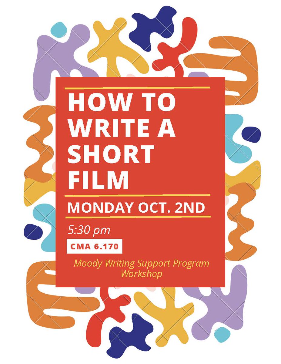 Wondering how to start your screenwriting process, <a href="/UTRTF/">UT RTF</a> students? Come to your workshop next week!