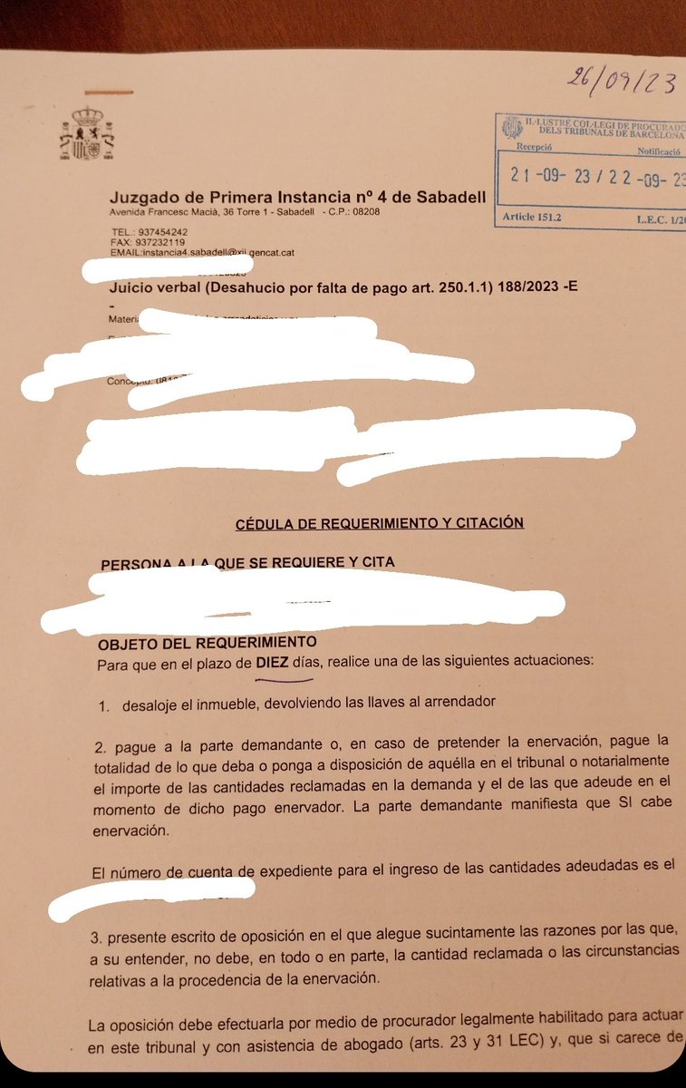 Comento mi situación por si de alguna manera esto me ayuda

Ayer nos llegó el tocho diciendo que nos van a desahuciar dentro de unos meses si mi madre no paga la deuda enorme que tiene.

Es una cantidad inalcanzable y me niego a pedir dinero, solo pido que si sois de Sabadell 1/2