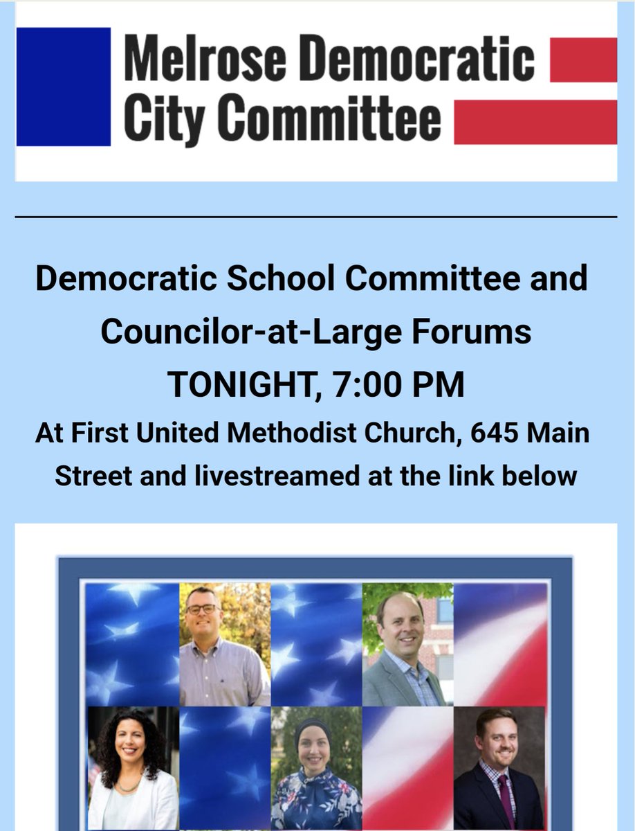 Ryan Williams (@ryanformelrose) on Twitter photo Join me and other candidates TONIGHT at 7 PM for the <a href="/MelroseDems/">Melrose Democratic City Committee</a> candidate forum, in person at 645 Main St or watch the stream at youtube.com/@MelroseDems Join me and other candidates TONIGHT at 7 PM for the <a href="/MelroseDems/">Melrose Democratic City Committee</a> candidate forum, in person at 645 Main St or watch the stream at youtube.com/@MelroseDems