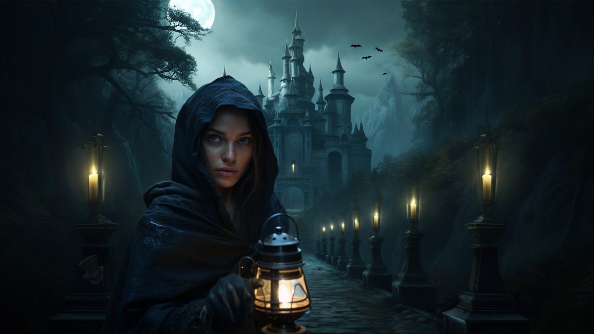 TiltedHatProd's tweet photo. “Night Guide” is a new NFT in my Keepers of the Flame collection. Using a background from my Path To Dark Castle pack on my backdropandgo Etsy store. 

#nftcommunity #nftartist #foundation #nft #digitalart #art #artist #artwork #aiartcommunity #aiart #midjourney #midjourneyart https://t.co/TtV5WiVRT5