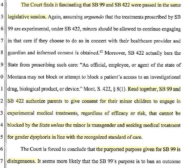 ErinInTheMorn's tweet photo. Furthermore, in this VERY SESSION, the state also passed SB422, which protected "the right to try" investigational drugs.

Clearly meant for ivermectin and other similar treatments.

The judge pointed out that the state's own logic collapses here: https://t.co/KAvUpMhV9Y