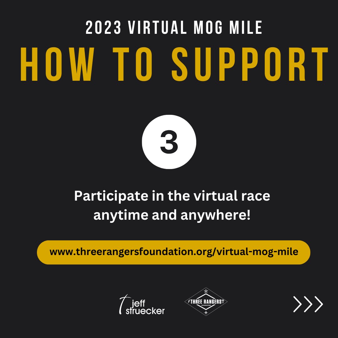 🇺🇸 Commemorate 30 years of "Black Hawk Down" with us! Join the virtual Mog Mile for a brighter future for our troops.

Sign up here ➡️ threerangersfoundation.org/virtual-mog-mi…

#MogMile #ThreeRangersFoundation #BlackHawkDown #RLTW #Rangers #JeffStruecker