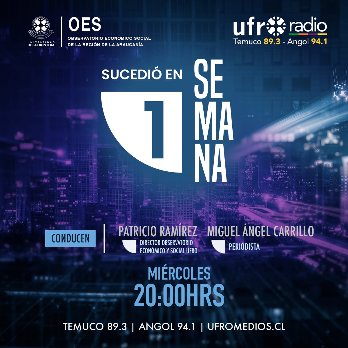 📻  Hoy miércoles 20:00 hrs. un nuevo episodio del programa "Sucedió en 1 semana" con la contingencia social y económica en <a href="/UfroRadioTemuco/">UfroRadio 89.3 FM</a>.

Conversaremos sobre "Cuánto ganan los trabajadores en La Araucanía" junto a Elsa Almonacid presidenta provincial CUT Cautín.