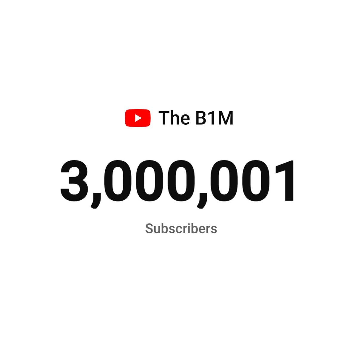 TheB1M's tweet photo. What a moment. From @Fred_Mills' spare room to 3M subs, 24M monthly viewers, a team of 14 people and millions seeing the true impact of #construction. 

Thanks to everyone that got us here. We love construction, and we're not stopping until the whole world loves it too ✊ https://t.co/A2RSznYizs