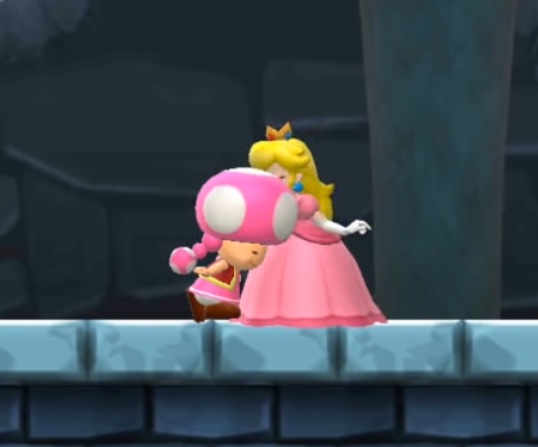 SuperMarioOOC85's tweet photo. I think it’s funny that Nintendo didn’t let Peach kiss Daisy in Mario Run but were fine with this https://t.co/FOaepXPV0X