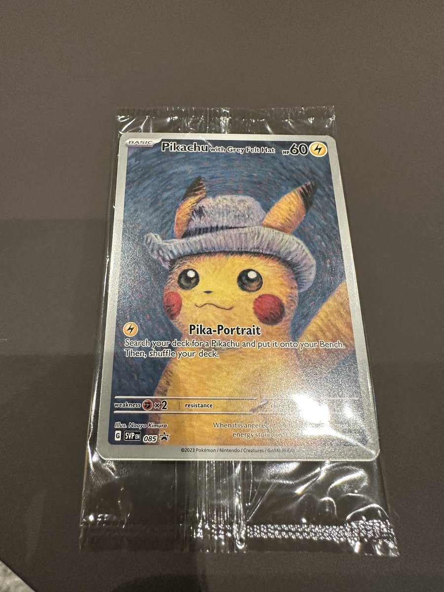 JoeMerrick's tweet photo. So I’ve seen a lot of speculation and so want to clear it up and have confirmation

There is just one promo card for the Van Gogh collaboration. They aren’t doing one for each artwork. It’s just this one

You can get it at the museum or on Pokémon Center. https://t.co/efpPId1oL3
